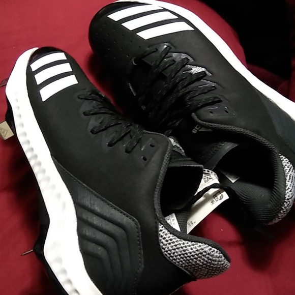 Mens Adidas Icon Bounce Black Baseball Cleats - Picture 2 of 2
